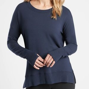 Athleta Coastal Luxe Sweatshirt, Navy, Size M
